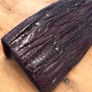 Purple Faux Alligator Clutch